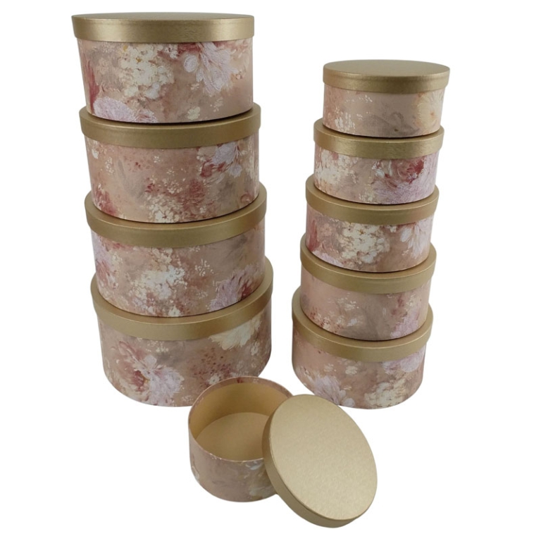 SCATOLE TONDE 1OPZ ROSA  ANTICO
