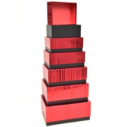 SCATOLA CARTA SET 6PZ    ROSSO/NERO