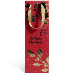 SHOPPER BOTTIGLIA 12X9H38CM ROSSA SCRITTA ORO