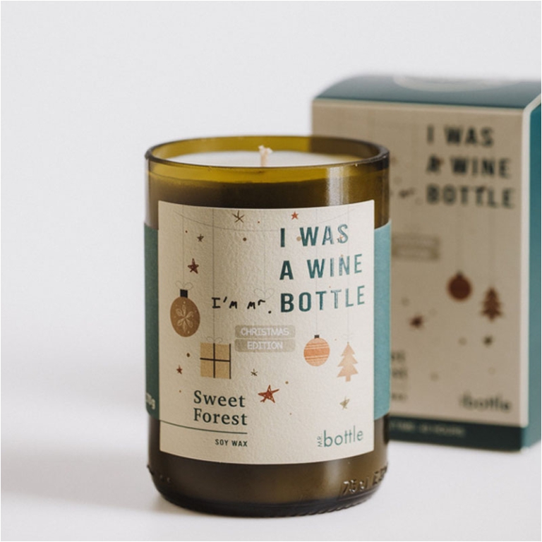 CANDELA CERA DI SOIA 275GR SWEET FOREST MR. BOTTLE