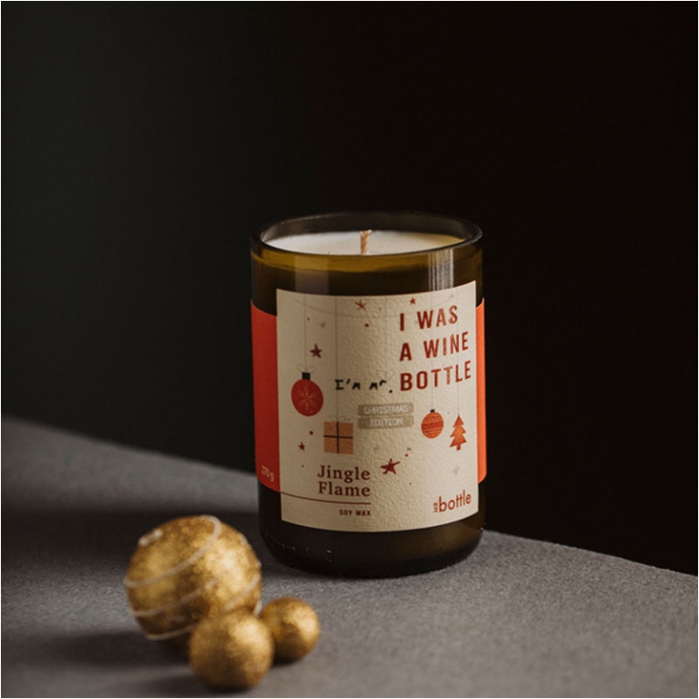 CANDELA CERA DI SOIA 275GR JINGLE FLAME MR. BOTTLE 2
