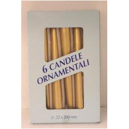 CANDELA CONICA 6PZ 21CM  ORO