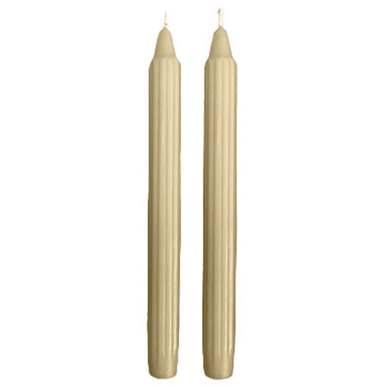 CANDELA SCANALATA 8PZ    H25CM DORICA AVORIO
