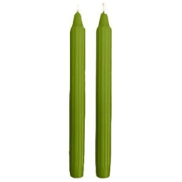 CANDELA SCANALATA 8PZ    H25CM DORICA PISTACCHIO