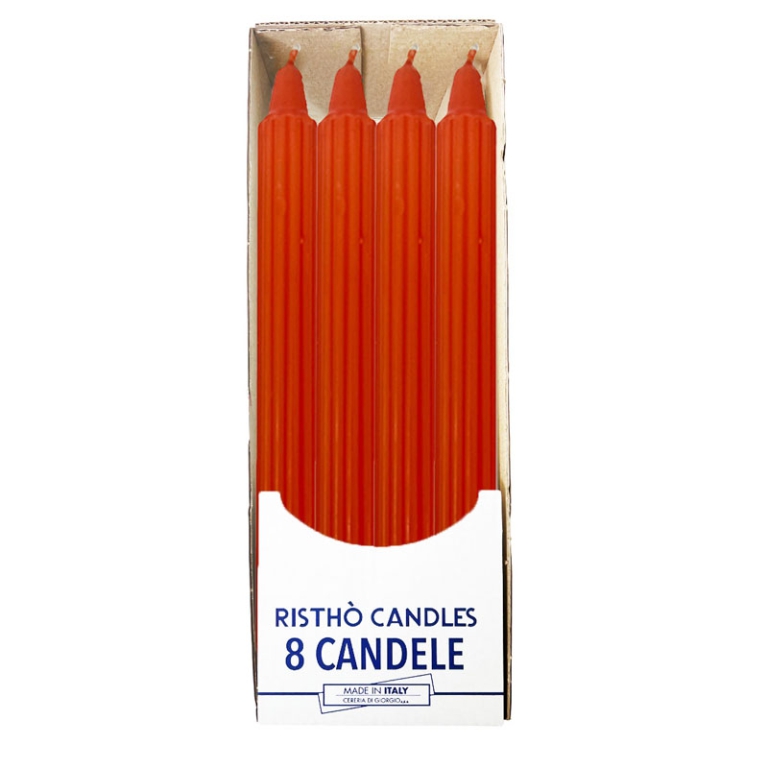 CANDELA SCANALATA 8PZ    H25CM DORICA ROSSA 2