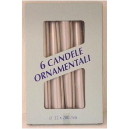 CANDELA CONICA 6PZ 20CM ARGENTO