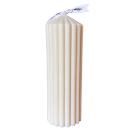 CANDELA DECORATIVA LINDA D7H20CM RIGATA AVORIO
