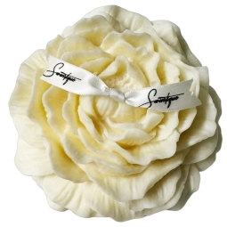 CANDELA DECORATIVA ROSE  D15H7CM AVORIO