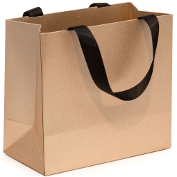 SHOPPER 27X15H26CM CHAMPAGNE NATALE GLITTER