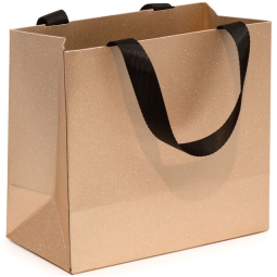SHOPPER 20X10H18CM CHAMPAGNE NATALE GLITTER