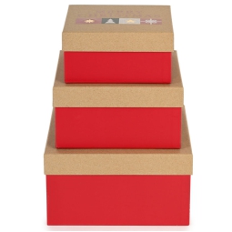 SCATOLA SET 3PZ ROSSA    COPERCHIO AVANA XMAS