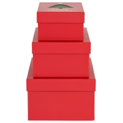 SCATOLA SET 3PZ ROSSA    DECORI ALBERO XMAS