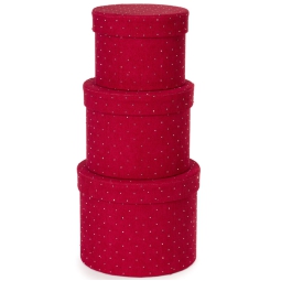 SCATOLA SET 3PZ VELLUTO  ROSSA BRILLANTINI