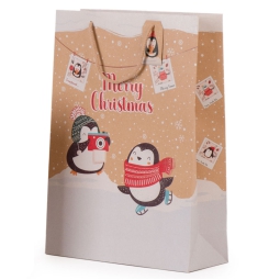 SHOPPER 35X12H46CM NATALE PINGUINI