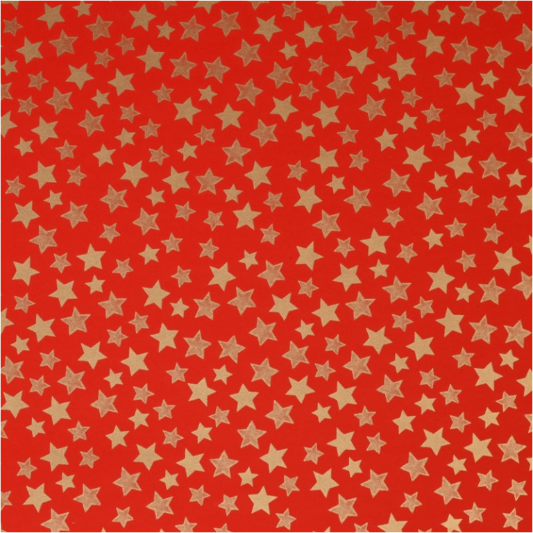 CARTA REGALO 70X100CM 10PZ ROSSA DECORO STELLE
