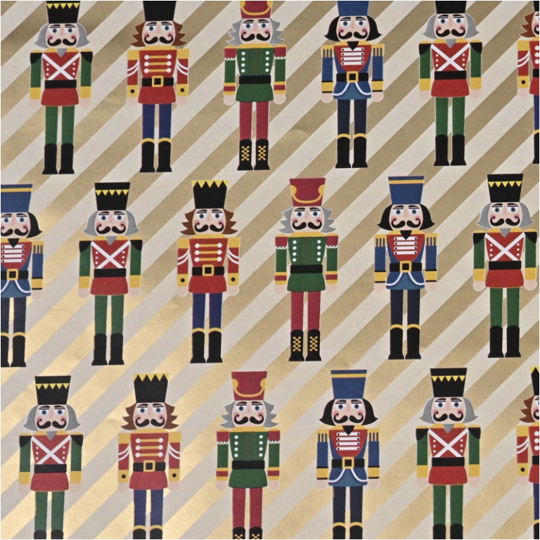 CARTA REGALO 70X100CM 10PZ DECORO SCHIACCIANOCI