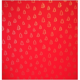 CARTA REGALO 70X100CM 10PZ ROSSA DECORO ALBERI