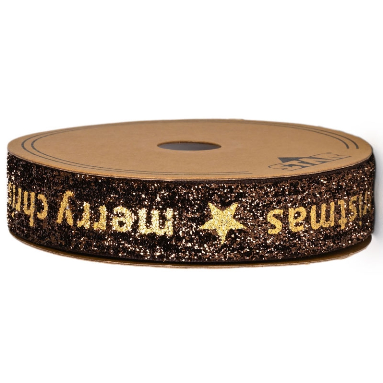 NASTRO GLITTER 25MMX10MT MARRONE