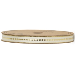 NASTRO TESSUTO 10MMX20MT BEIGE STELLE ORO BORDATO