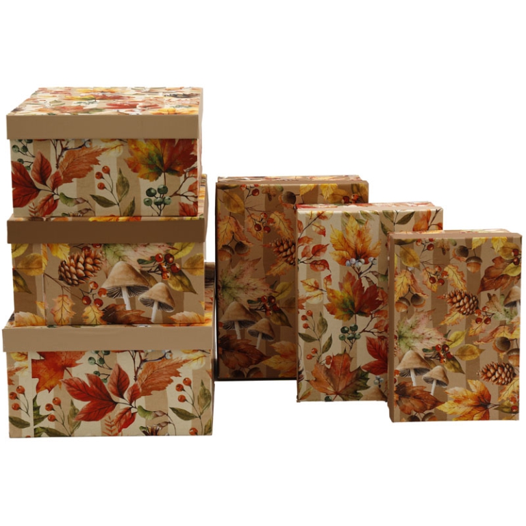 SCATOLA SET 6PZ DECORO   AUTUNNALE