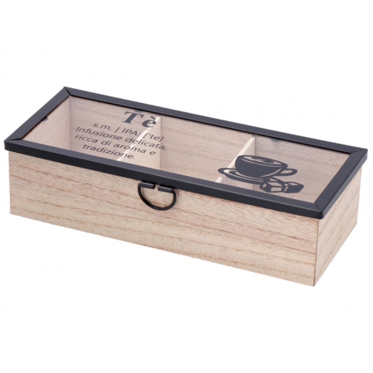 SCATOLA PORTATÈ 23X10H6CM LEGNO 3 SCOMPARTI 2