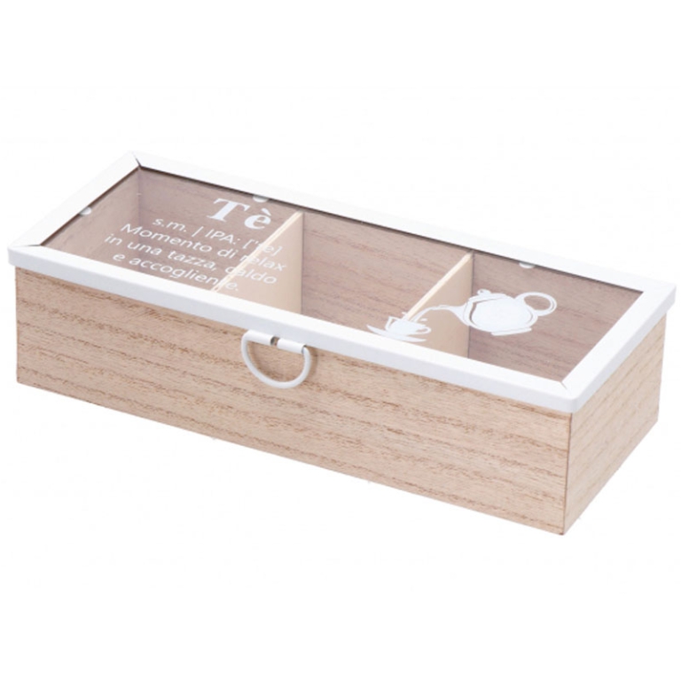SCATOLA PORTATÈ 23X10H6CM LEGNO 3 SCOMPARTI 3