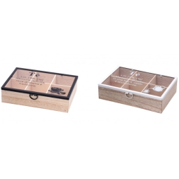 SCATOLA PORTATÈ 23X16H6CM LEGNO 6 SCOMPARTI