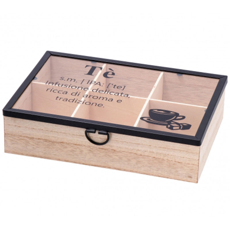 SCATOLA PORTATÈ 23X16H6CM LEGNO 6 SCOMPARTI 2