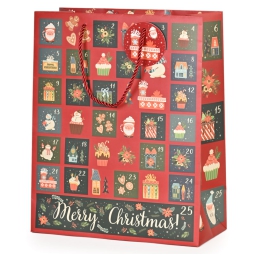 SHOPPER 26X12H32CM NATALE AVVENTO ROSSA