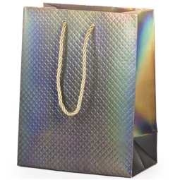 SHOPPER 18X10H23CM NATALE HOLO PRISMA ORO