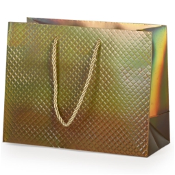 SHOPPER 23X10H18CM NATALE HOLO PRISMA ORO