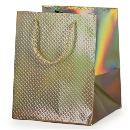 SHOPPER PANETTONE 20X20H25CM HOLO PRISMA ORO