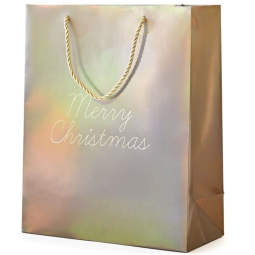 SHOPPER 26X12H32CM NATALE HOLO MERRY CHRISTMAS