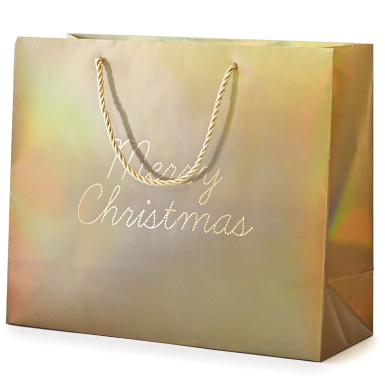 SHOPPER 31X12H18CM NATALE HOLO MERRY CHRISTMAS