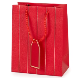 SHOPPER 18X10H23CM NATALE GOFFRATA ROSSA