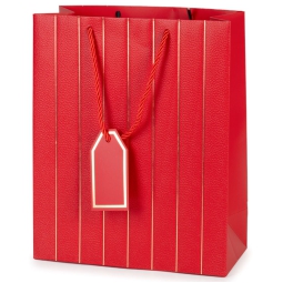SHOPPER 26X12H32CM NATALE GOFFRATA ROSSA