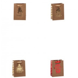 SHOPPER CARTA 12X7H15CM  DECORI NATALIZI ASSORTITI