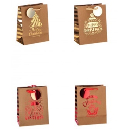 SHOPPER CARTA 18X10H23CM DECORI NATALIZI ASSORTITI