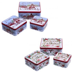 SCATOLE 3PZ LATTA DECORI ASSORTITI