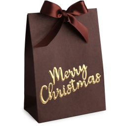 SHOPPER CARTA 121X15X8CM MERRY CHRISTMAS MARRONE