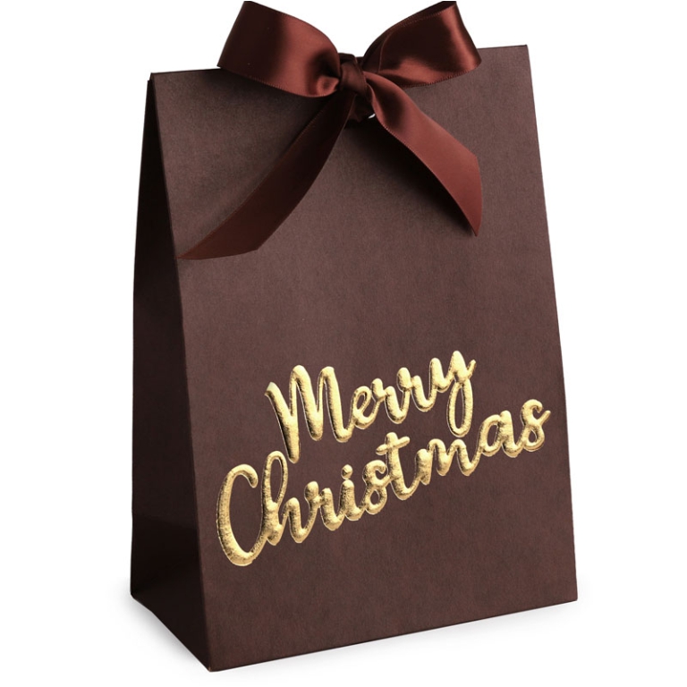 SHOPPER CARTA 121X15X8CM MERRY CHRISTMAS MARRONE