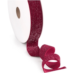NASTRO 25MMX10MT VELLUTO ROSSO GLITTER