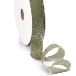 NASTRO 25MMX10MT VELLUTO VERDE GLITTER