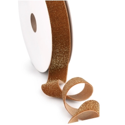 NASTRO 25MMX10MT VELLUTO RAME GLITTER