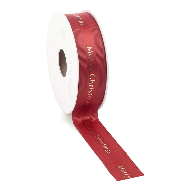 NASTRO TESSUTO 25MMX20MT ROSSO MERRY CHRISTMAS