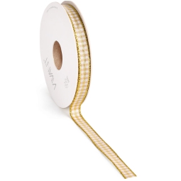 NASTRO TESSUTO 10MMX20MT SCACCHI CREMA BORDATO ORO