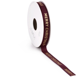 NASTRO 12MMX15MT SATIN   MATTONE MERRY CHRISTMAS