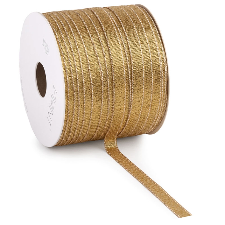 NASTRO 10MMX100MT GAUDY  ORO GLITTER BORDATO