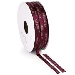 NASTRO 6MMX25MT SATIN    BORDEAUX CHRISTMAS JOY