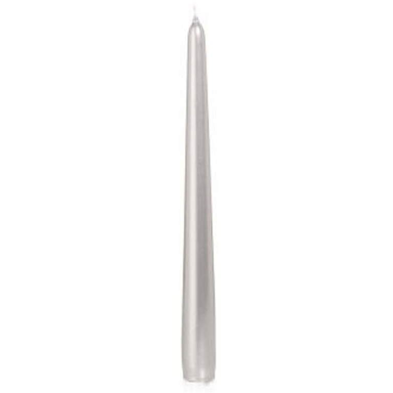 CANDELA CONICA ARGENTO   D25H250MM 12PZ